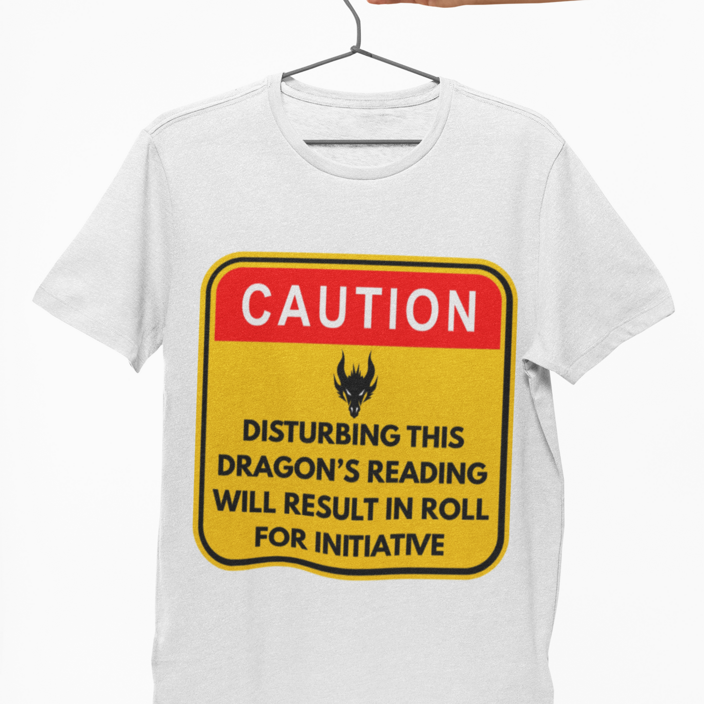 Caution Dragon Reading Unisex Tee