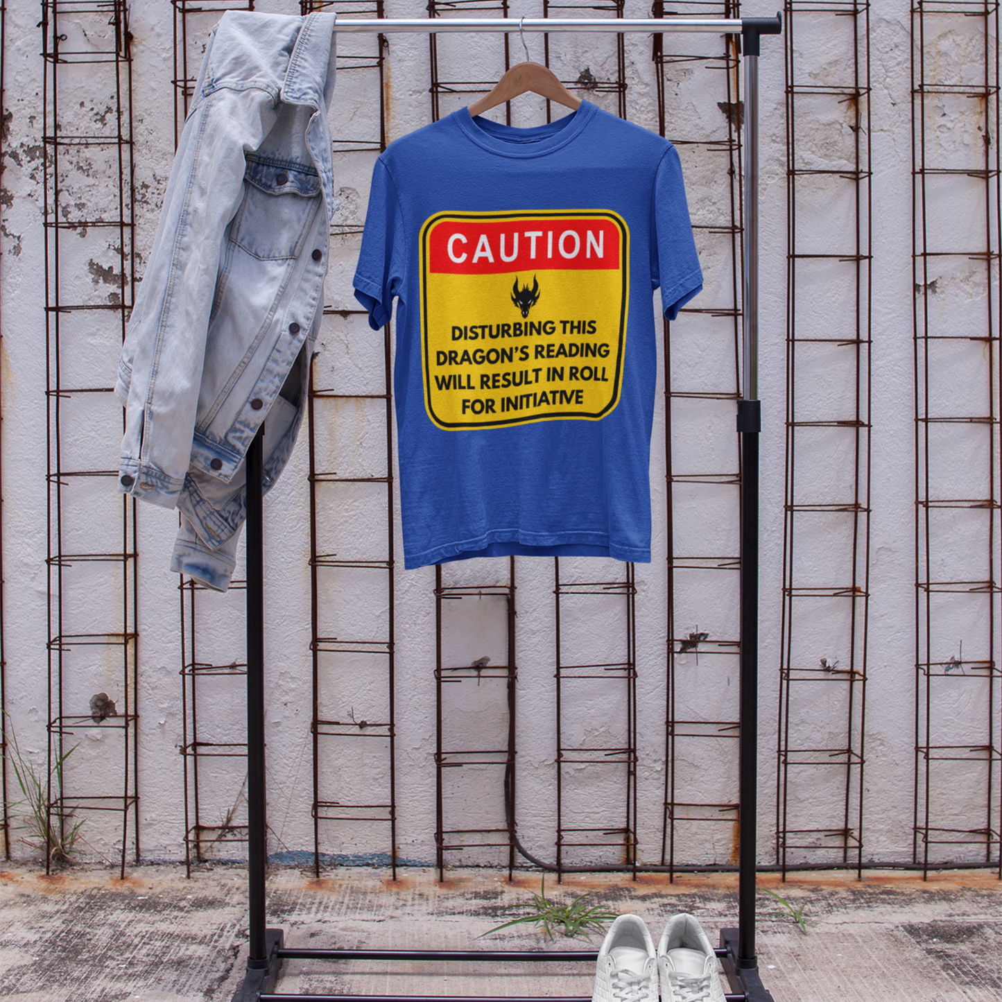 Caution Dragon Reading Unisex Tee
