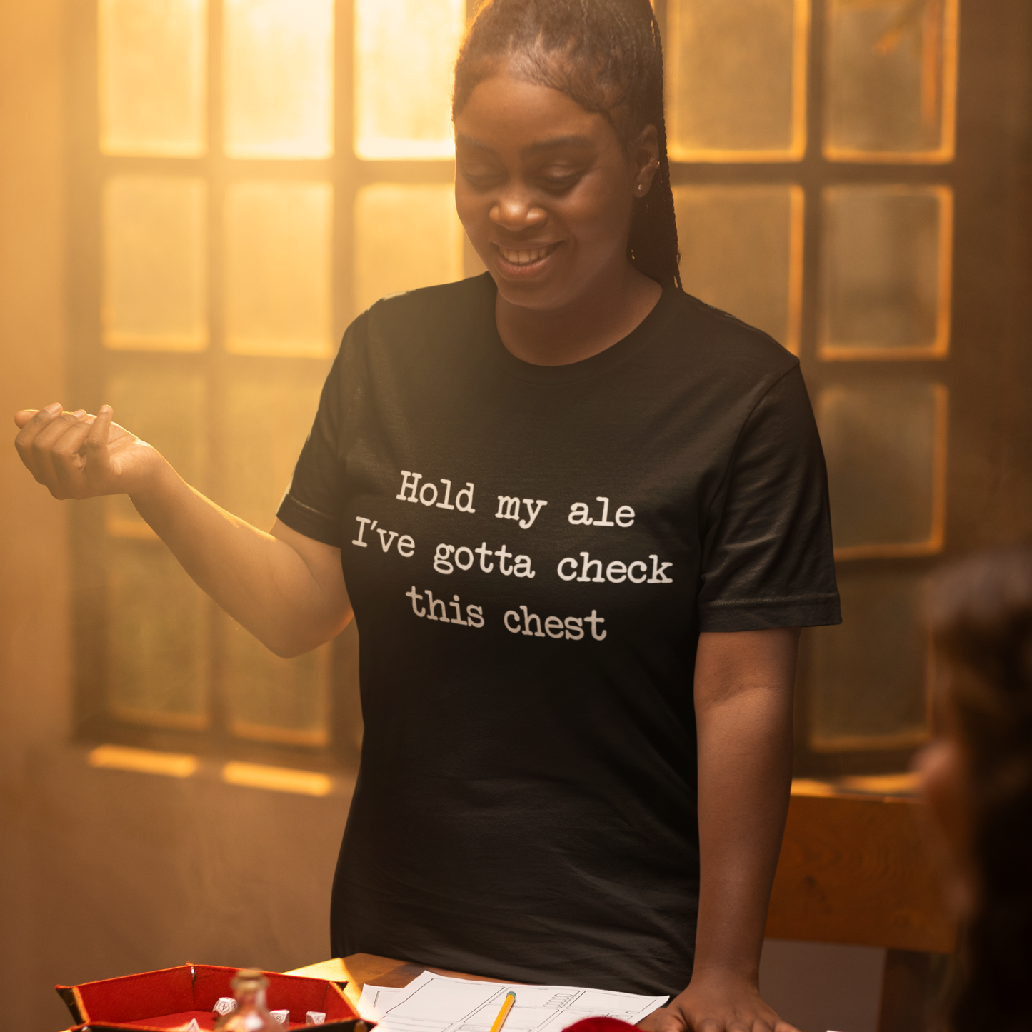 Hold My Ale, I’ve Gotta Check This Chest Unisex Tee