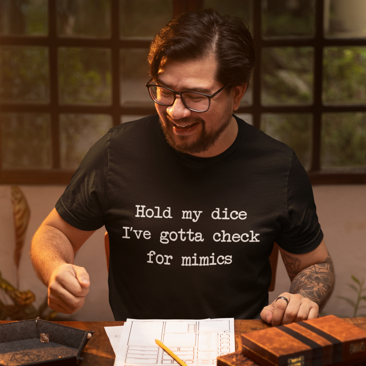 Hold My Dice, I’ve Gotta Check For Mimics Unisex Tee