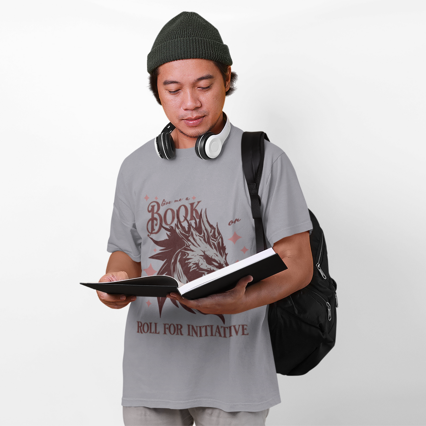 Book Dragon Roll for Initiative Unisex Tee