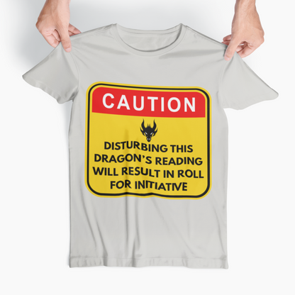 Caution Dragon Reading Unisex Tee