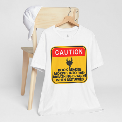 Caution Reader Morphs Into Dragon Unisex Tee