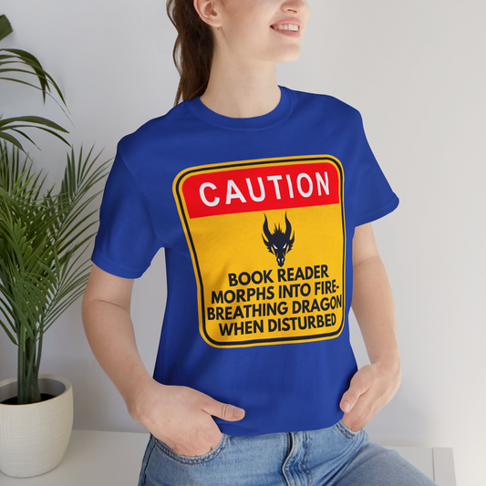 Caution Reader Morphs Into Dragon Unisex Tee