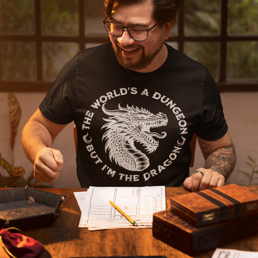Worlds A Dungeon But Im The Dragon Unisex Tee