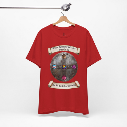 Attack One Of Us We All Roll For Initiative Unisex Tee