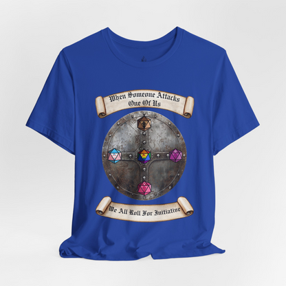 Attack One Of Us We All Roll For Initiative Unisex Tee