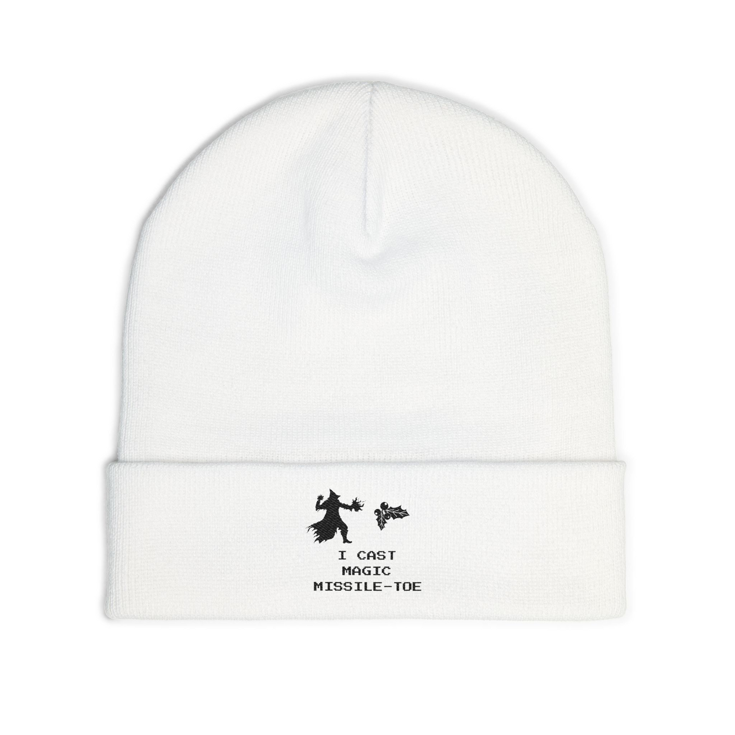 I Cast Magic Missile-Toe White Beanie