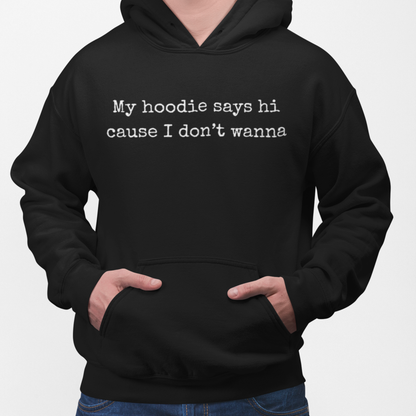 My Hoodie Says Hi Cause I Don't Wanna Unisex Hoodie