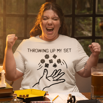 Throwing Up My Set (Left Sleeve Design Only) Unisex Tee